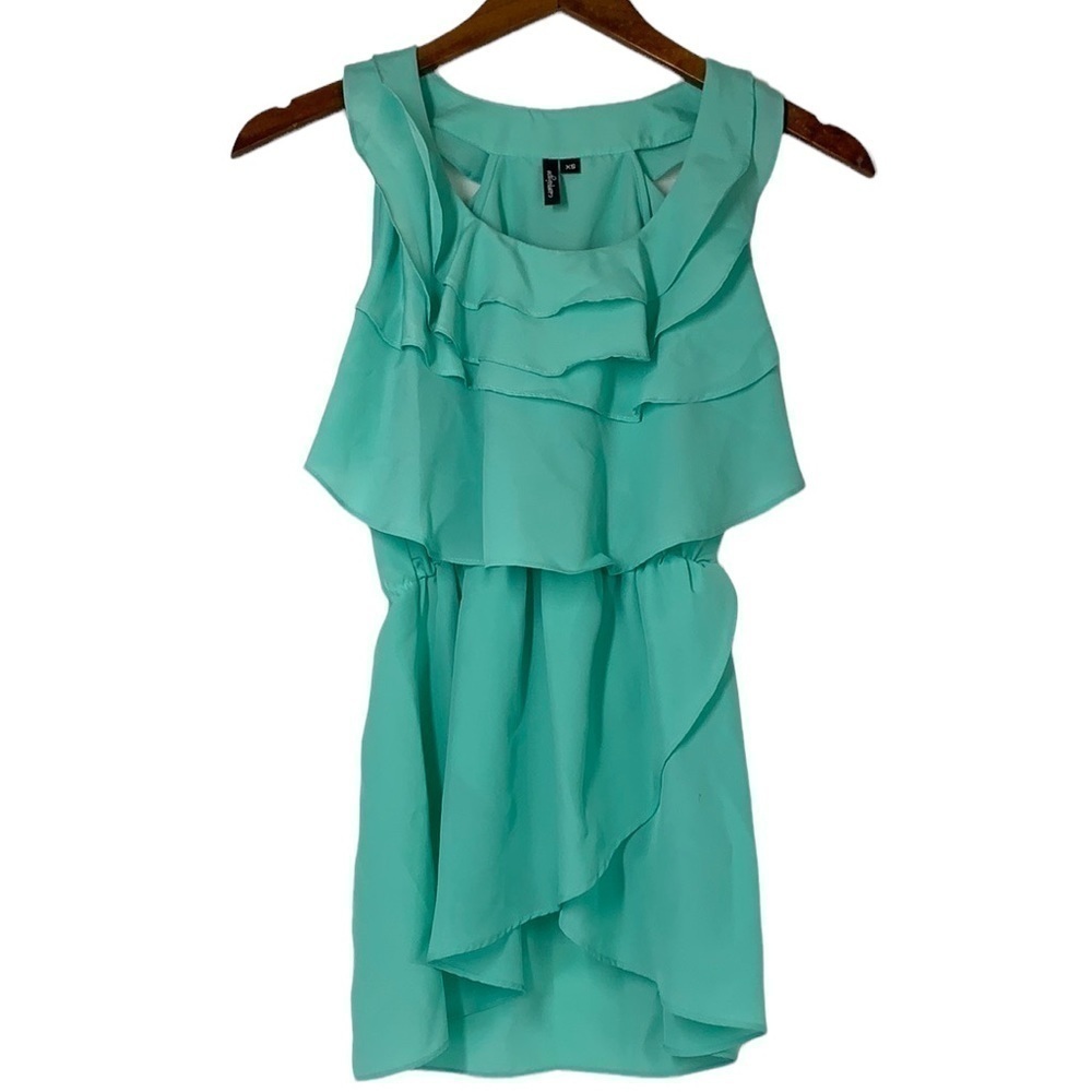 Campaigne Sleeveless Ruffle Blouse - Seafoam/Mint, Size XS, NWT